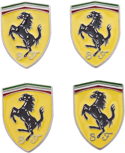 Roll over image to zoom in bpa Ferrari Car Sticker, Yellow - 4 pieces
