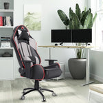 ASE GAMING Gold Series Ergonomic Gaming Chair Premium PU Leather, Adjustable Neck & Lumbar Pillow, 180 Degree Recline with Black Metal Base (Grey)